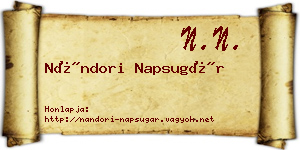 Nándori Napsugár névjegykártya